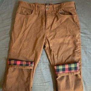 J Crew Factory Flannel Lined Khakis